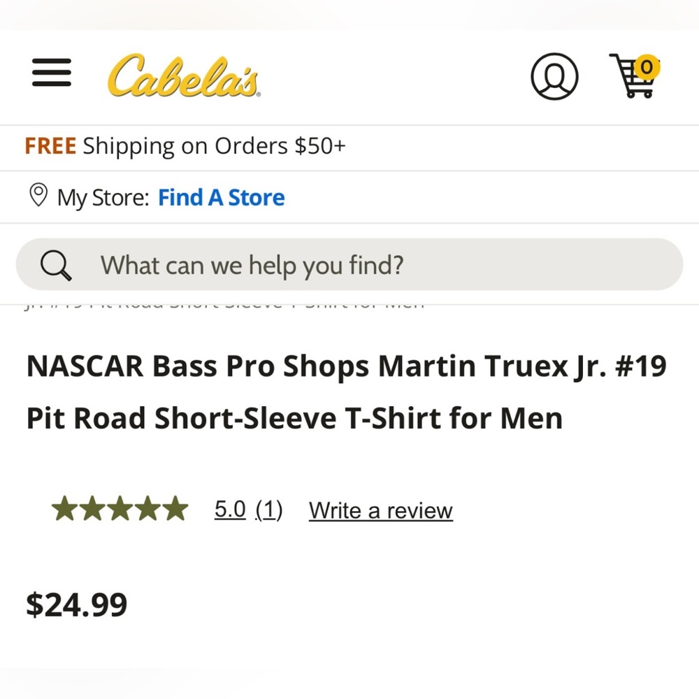 NASCAR Bass Pro Shops Martin Truex Jr. #19 Pit Road Men’s Large Tee. NWOT. - Picture 6 of 6